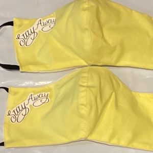 Lot of 2 handmade Post Malone Stay Away yellow face masks